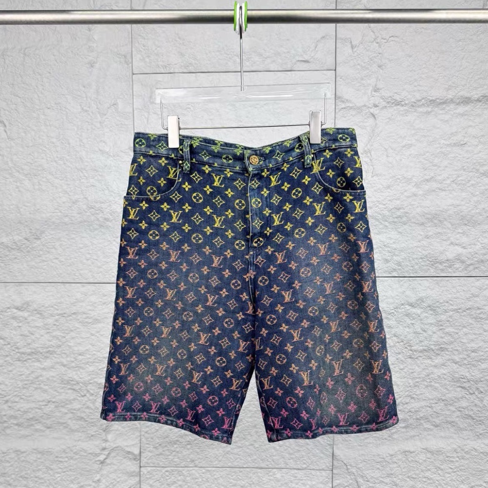 Authentic Louis Vuitton Multicolor Monogram Jean Shorts